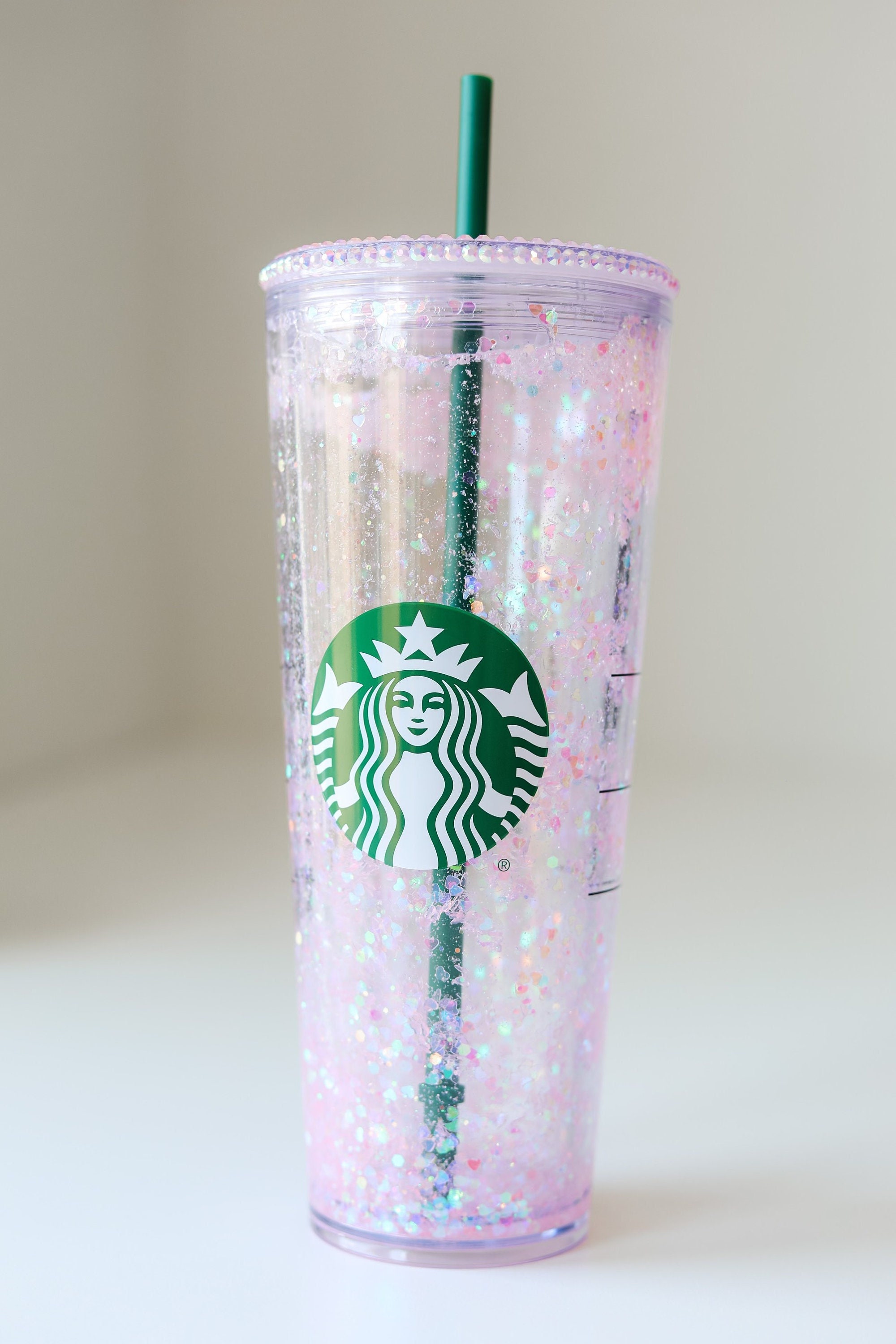 Blinkerbell Personalized Floating Glitter Venti Starbucks Cup Pink and Black