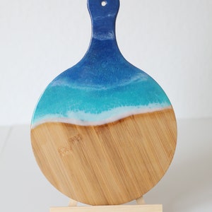 Beach charcuterie cutting board - serving board - ocean - waves - bamboo - cheese board - tropical