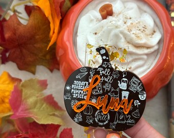 Pumpkin Cup topper for stanley cup topper name plate for stanley cup tumbler topper pumpkin nameplate  for stanley charms for tumbler
