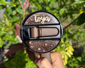 Personalized heart Protour Stanley Name Plate Stanley Protour Lid Topper  Accessory Flip Top Stanley Name Topper tumbler Custom Nametag