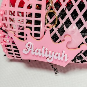 Personalized Princess Keychain School Name tag dance bag cheer school tag backpack tag bag charm diaper bag baby shower gift kid keychain
