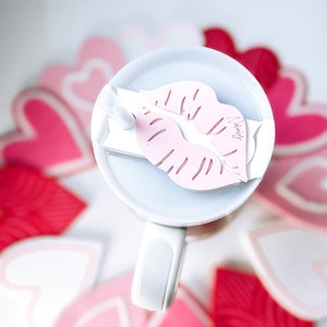 Quencher Name Plate 40oz Valentine&#39;s Day Lips lover Stanley Topper Everyday Tumbler Tag Lips Stanley Name Plate Gift Personalized Name Tag