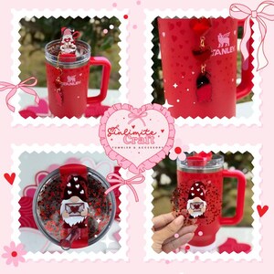 stanley cup name tag, stanley cup topper, stanley tag, acrylic name plate, stanley accessories, stanley tumbler, stanley drinkware, st patrick topper, valentine gnome, gift for her, personalized gift, valentines day, valentines gift