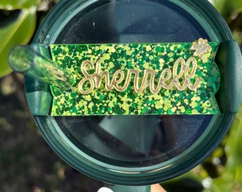 Clover nameplate  Shamrock H2.0 Stanley Tumbler Lid Topper Personalized Stanley Tumbler  tumbler Accessory Charms Topper Shamrock set