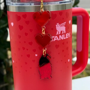 stanley cup name tag, stanley cup topper, stanley tag, acrylic name plate, stanley accessories, stanley tumbler, stanley drinkware, st patrick topper, valentine gnome, gift for her, personalized gift, valentines day, valentines gift