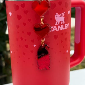 stanley cup name tag, stanley cup topper, stanley tag, acrylic name plate, stanley accessories, stanley tumbler, stanley drinkware, st patrick topper, valentine gnome, gift for her, personalized gift, valentines day, valentines gift