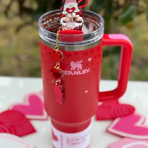 stanley cup name tag, stanley cup topper, stanley tag, acrylic name plate, stanley accessories, stanley tumbler, stanley drinkware, st patrick topper, valentine gnome, gift for her, personalized gift, valentines day, valentines gift