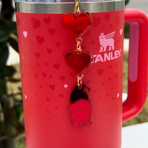 stanley cup name tag, stanley cup topper, stanley tag, acrylic name plate, stanley accessories, stanley tumbler, stanley drinkware, st patrick topper, valentine gnome, gift for her, personalized gift, valentines day, valentines gift