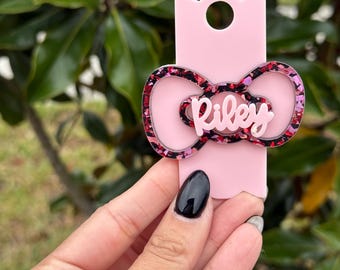 Kitty Bow Stanley Lid Name Plate  40oz Stanley Name Plate Cute Bow Lid Topper Stanley Accessory Personalized Lid Topper straw charms