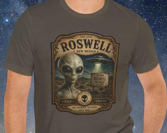 ROSWELL ALIEN Unisex T-Shirt UFO Graphic Shirt Alien Lover Wear Sci-Fi Apparel