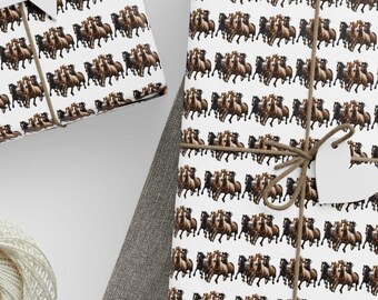 RUNNING HORSES Wrapping Paper  Equestrian Wrap Horse Design