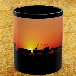 COWBOY SUNSET Coffee Mug Western Coffee Cup Rancher Mug Wild West Drinkware Horse Lover Gift Cowboy Cowgirl Gift