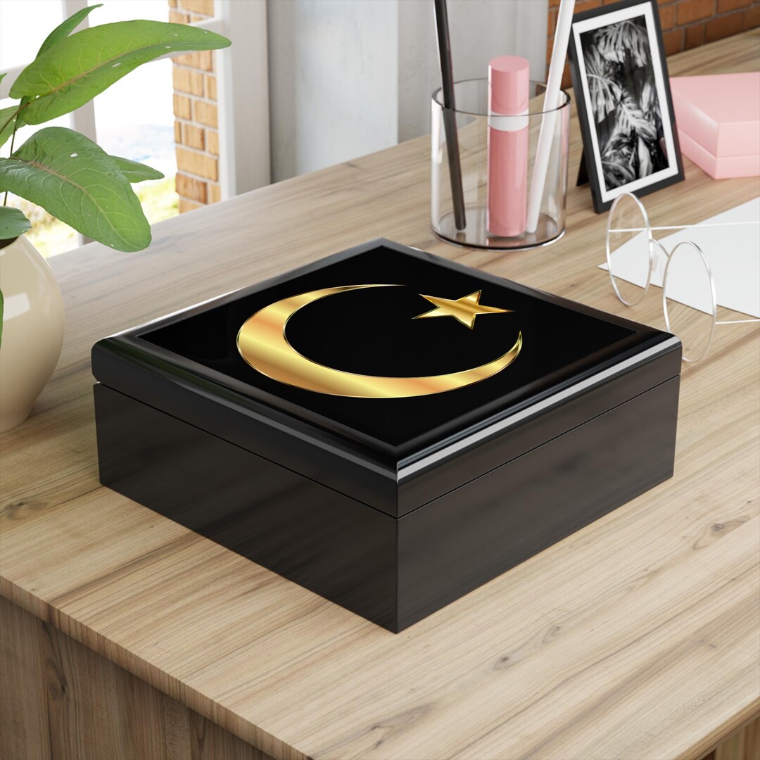 ISLAMIC Jewelry Box Mosque Decor Muslim Gift Prayer Room Organizer Eid ...