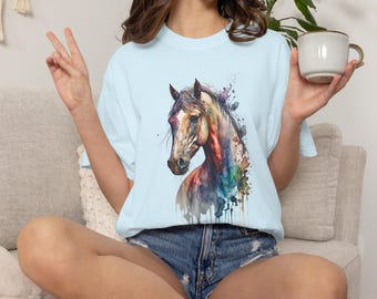 WATERCOLOR HORSE T Shirt Unisex Equestrian Lover