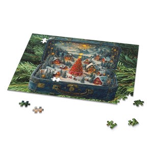CHRISTMAS LUNCH BOX Village Puzzle 120 252 500 Piece Christmas Jigsaw Winter Family Fun image 8