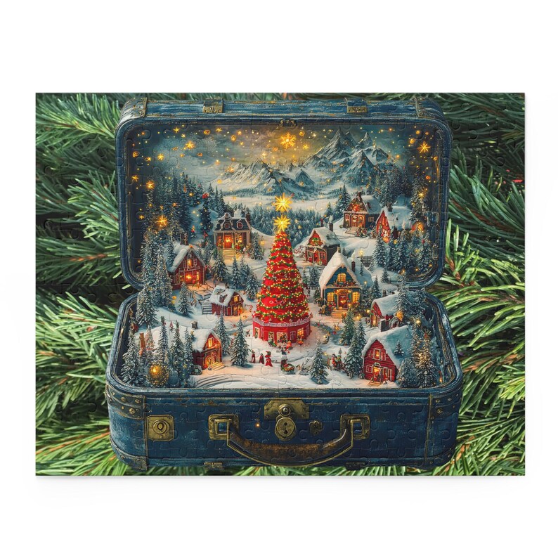 CHRISTMAS LUNCH BOX Village Puzzle 120 252 500 Piece Christmas Jigsaw Winter Family Fun image 5