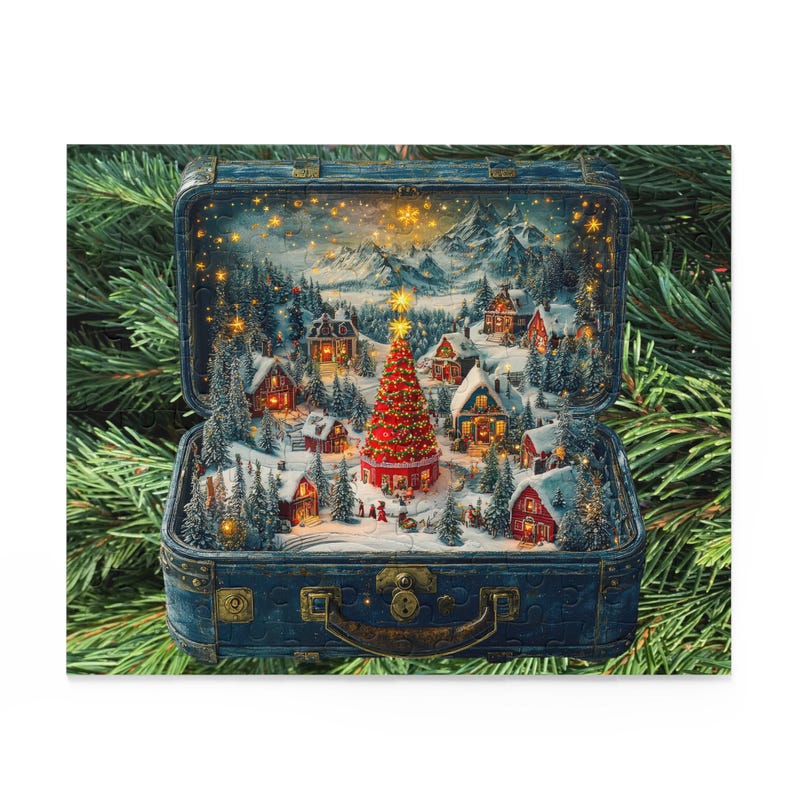 CHRISTMAS LUNCH BOX Village Puzzle 120 252 500 Piece Christmas Jigsaw Winter Family Fun image 4
