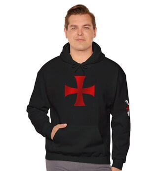 Felpa Con Cappuccio Cavaliere Templare 3D – Vintage Medieval Crusader Costume Cosplay, Stampa Integrale, Regalo Uomo/Donna