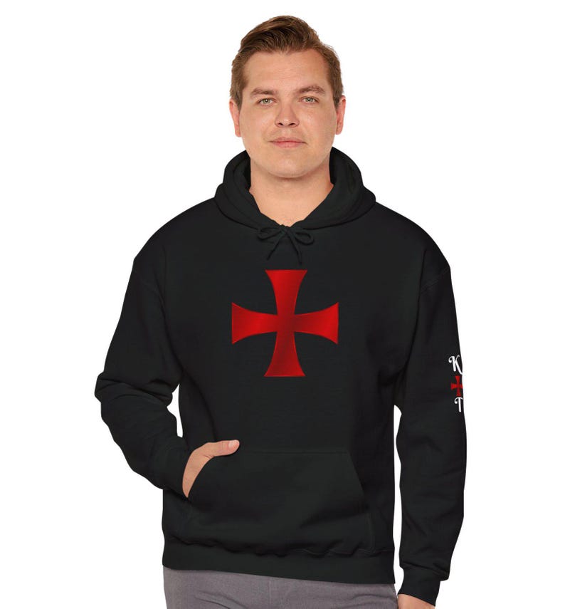Felpa Con Cappuccio Cavaliere Templare 3D – Vintage Medieval Crusader Costume Cosplay, Stampa Integrale, Regalo Uomo/Donna