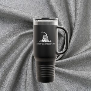 DON&#39;T TREAD on me Insulated Travel Mug 40oz  Patriotic American Coffee Cup Tea Tumbler Reusable Beverage Holder Gift for Him or Her