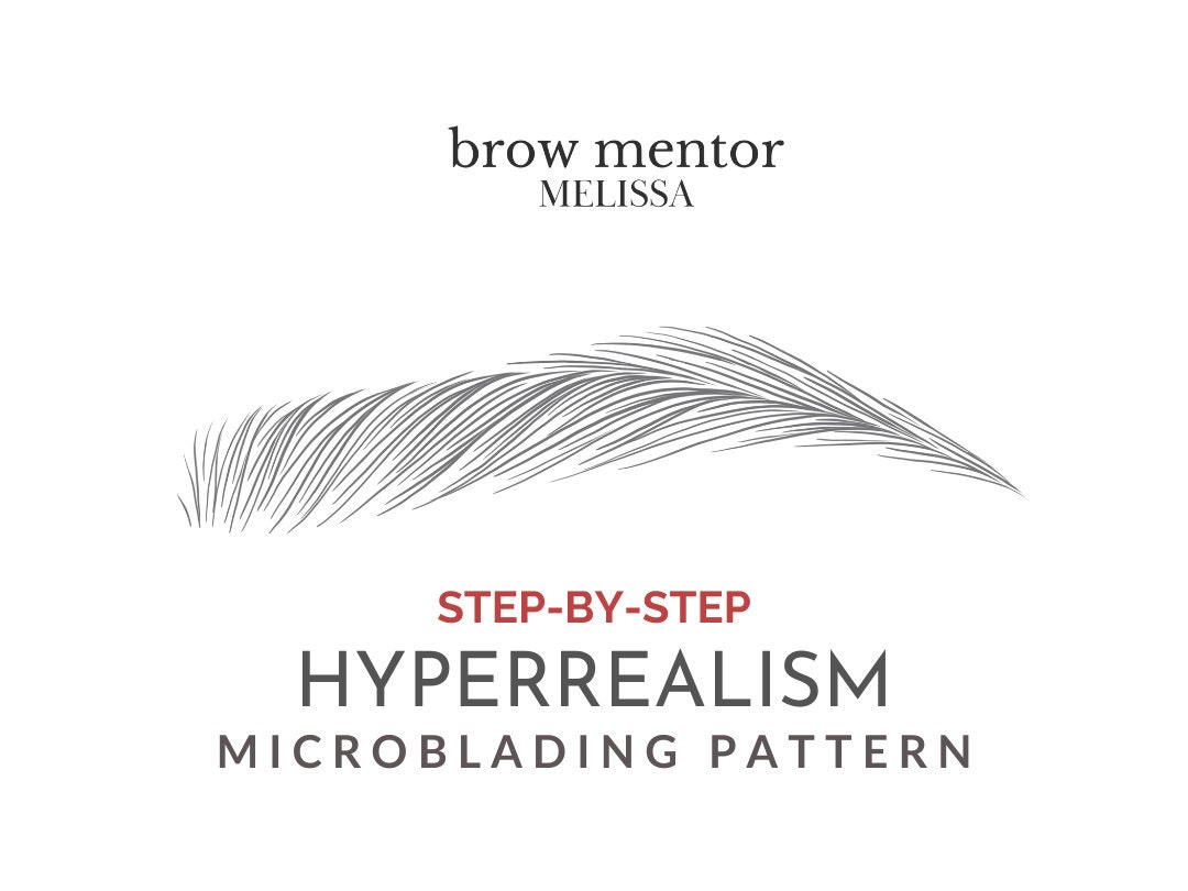 Hyperrealism Microblading Pattern Step-by-step, Hair Stroke Template ...