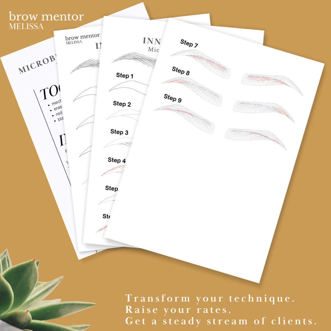 Innate Brow 1 Microblading Pattern Step-by-step Microblading Stroke ...