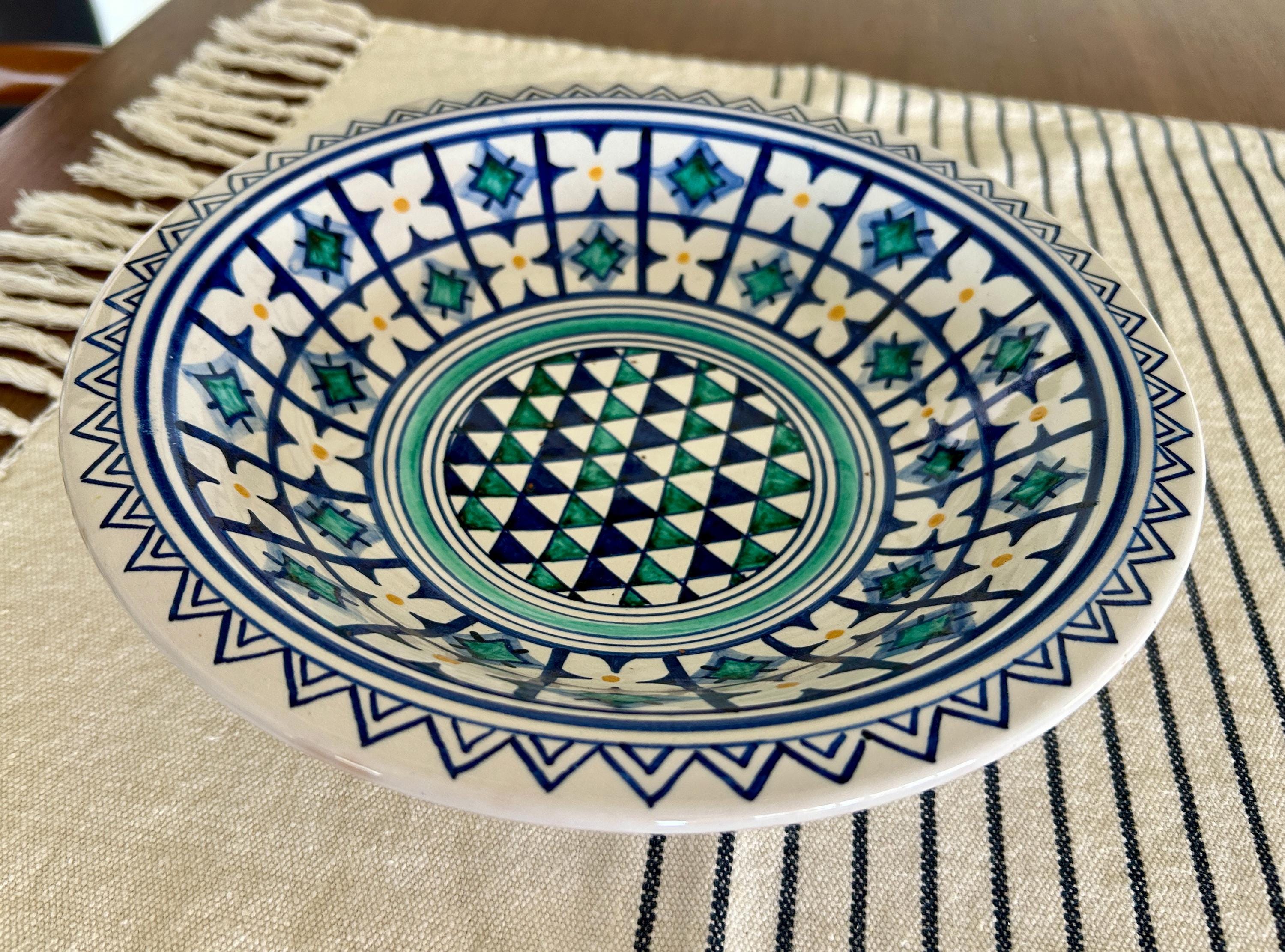 モロッコ　フェズ　手描き陶器　皿 大皿 食器・キッチン用品 モロッコ フェズ 手描き陶器 皿 大皿