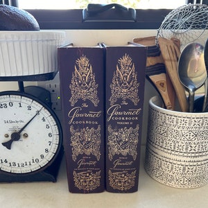 Gourmet cookbooks, 2-volume set, 1957/1958 editions, vintage cookbook set, collectible cookbook, Gourmet Magazine classic recipe anthology