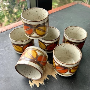 5-piece sake set, pitcher with 4 sake cups, Japanese barware, vintage ceramic sake serving set, hostess gift, home bar gift