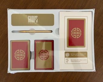 Sealed vintage playing card set, Gumps card night gift set, in original packaging unused