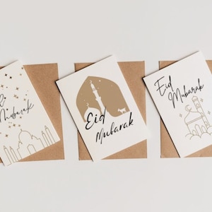 Eid mubarak cards/ biege minimalist eid mubarak cards/ eid gift cards/Eid al fitr and eid al adha cards