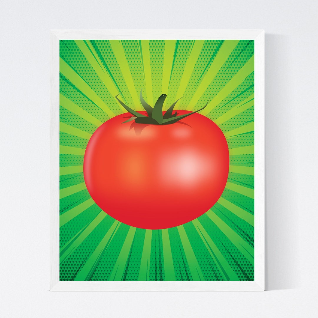 Pop Art Tomato Wall Art, Pop Art Print, Pop Art Digital Wall Art