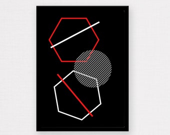 Minimalist print, Geometric art, Modern wall art, Contemporary decor, Geometric shapes, Minimal decor, Instant download, Abstract wall art