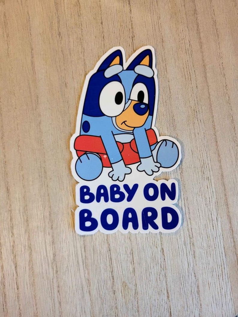 Bluey Baby on Board Car Bumper Sticker Etsy UK