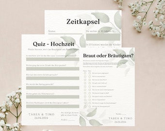 Hochzeitsspiel | Hochzeit | Spiel | Braut oder Bräutigam? | Bingo | Quiz | Eukalyptus