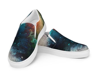 Painted Shoes! Women’s slip-on canvas vans style shoes, fashion shoe, hippie shoe
