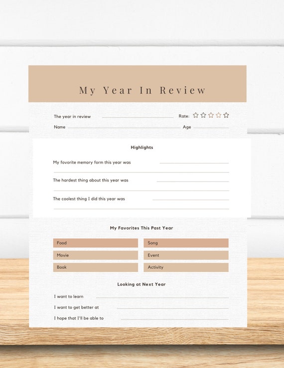 Year Review Template | Etsy