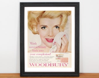 1960 Woodbury Soap Magazine Ad Print - Bathroom Decor - Beauty Ad