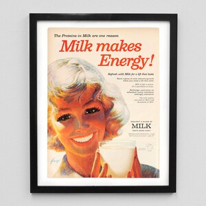 Milk Makes Energy 1958 Magazine Ad Print - American Dairy