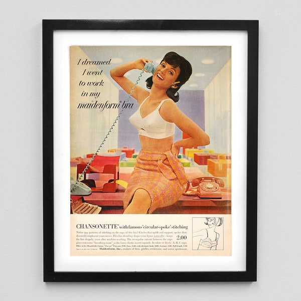 1964 Maidenform Bra Magazine Ad Print - 60's Fashion Decor - Women's Ad Print