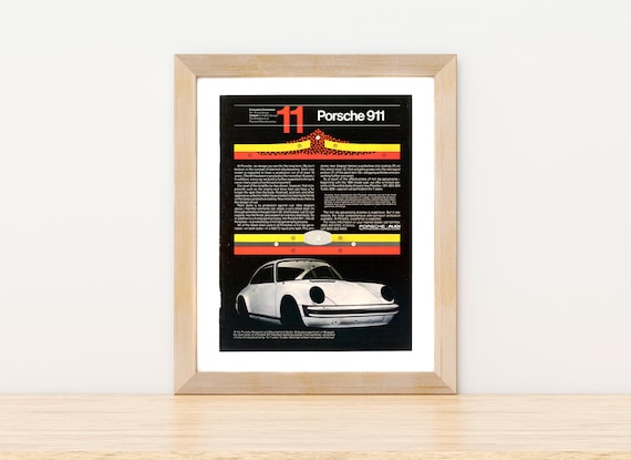 Porsche 911 Magazine Ad Print - Vintage 80's Car Poster - 80's