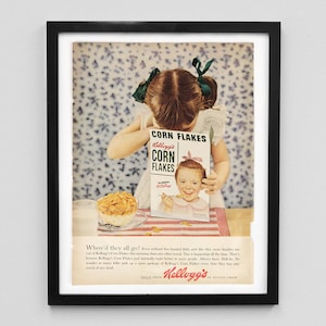 1954 Kelloggs Magazine Ad Print - Corn Flakes Cereal