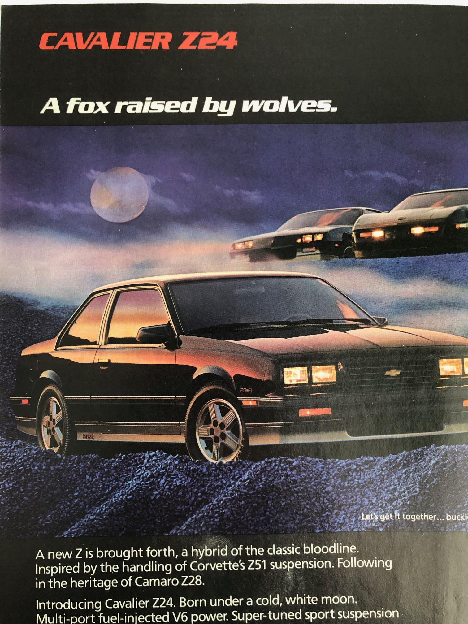1986 Chevy Cavalier Z24 Coupe Magazine Ad - 80's Chevrolet Print