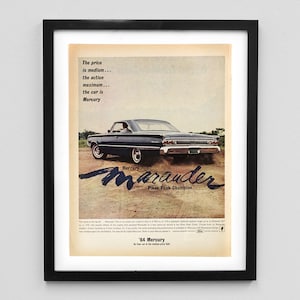 1964 Mercury Marauder Magazine Ad print - Vintage Car Ads - Car Wall Art