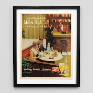 Miller High Life 1960&#39;s Magazine Ad Print