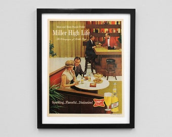 Miller High Life 1960's Magazine Ad Print