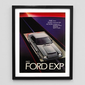 1982 Ford EXP Ad Print - Ford Magazine Advertisement - Ford Wall Art