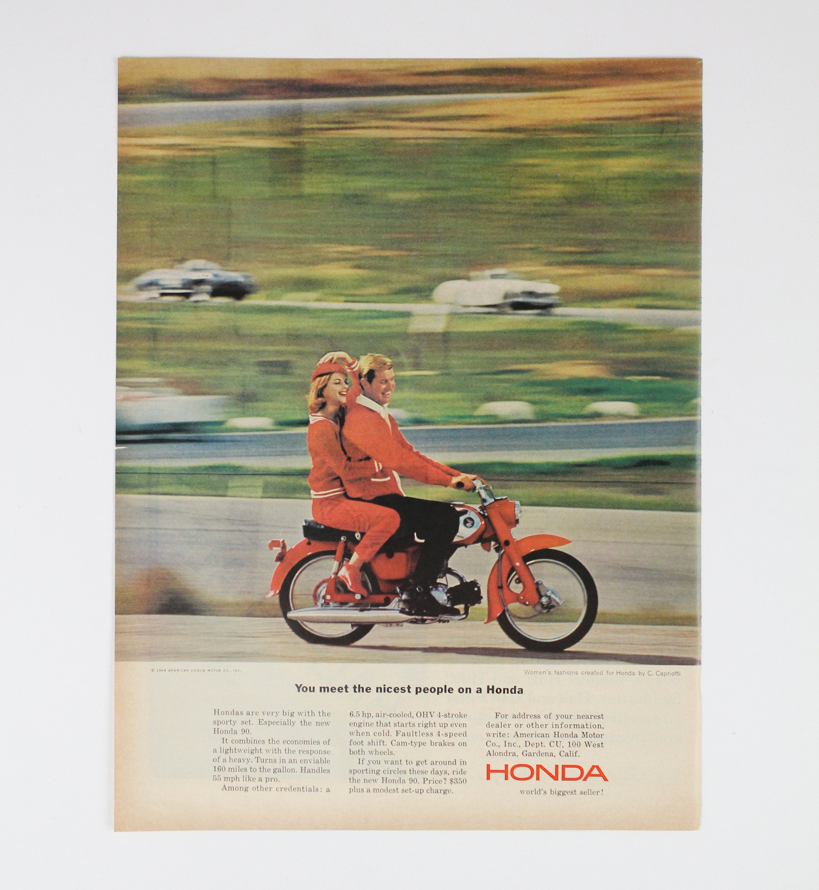 1964 Honda 90 Magazine Ad Honda Motor Bike
