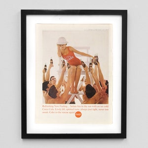 1963 Coca Cola Magazine Ad Print - Life Guard Coke