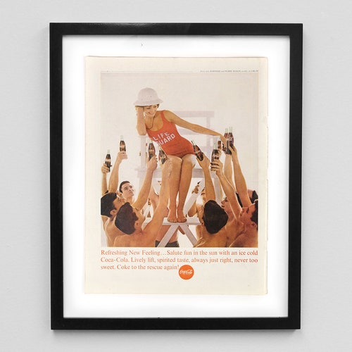 Impression de publicité pour le magazine Coca Cola 1963 - Life Guard Coke